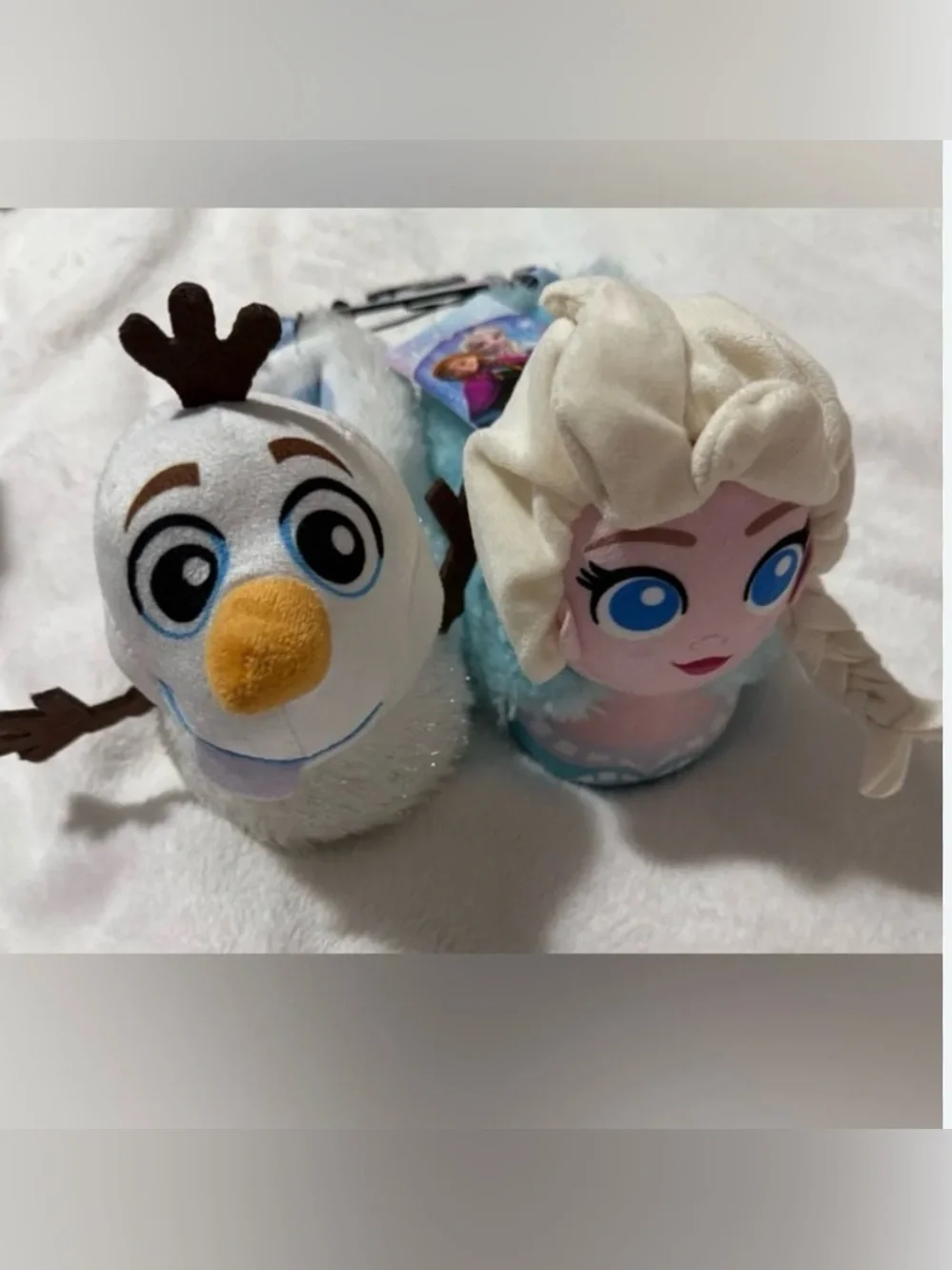 NWT Disney Frozen Plush Slippers Olaf & Elsa Toddler Girls Size 9/10 Cozy Cute